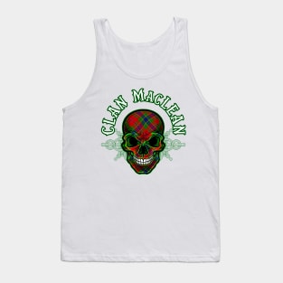 Scottish Clan MacLean Tartan Celtic Skull Tank Top